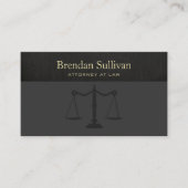 Attorney of Law Sophisticated Faux Black Linen Visitekaartje (Voorkant)