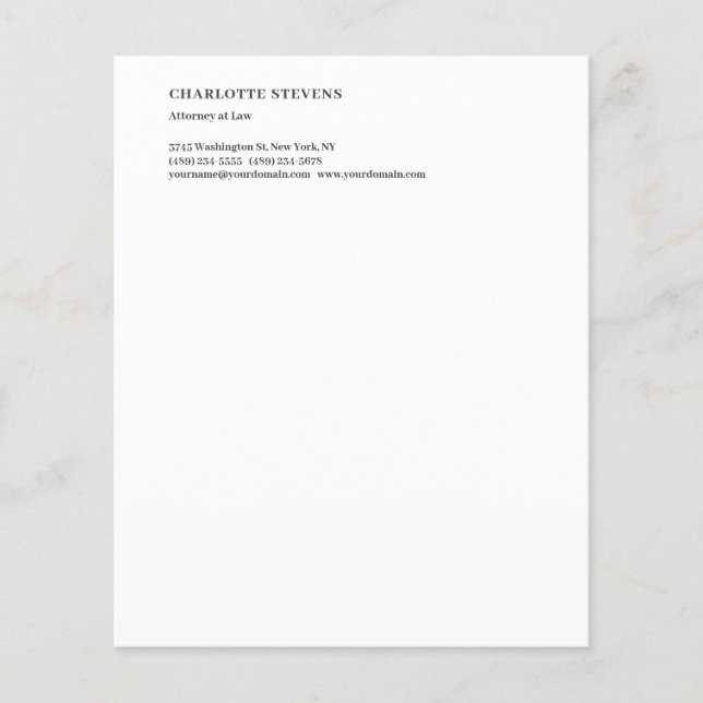 Attorney of Law Trendy minimalist Elegant Simple (Voorkant)