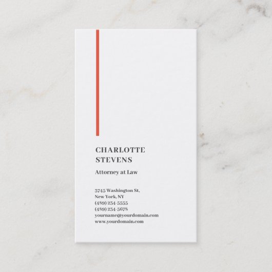 Attorney of Law Trendy minimalist Elegant Simple Visitekaartje (Voorkant)