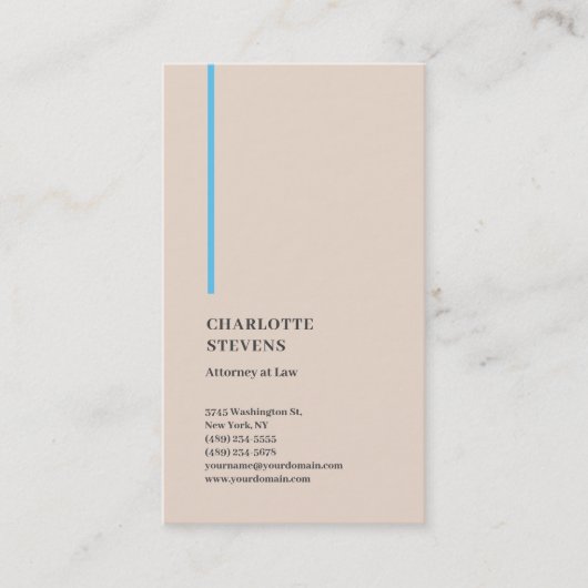 Attorney of Law Trendy minimalist Elegant Simple Visitekaartje (Voorkant)