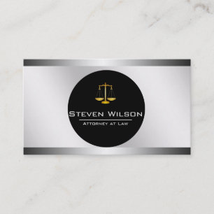 Attorney of Law White Black Gold Legal Scale Visitekaartje