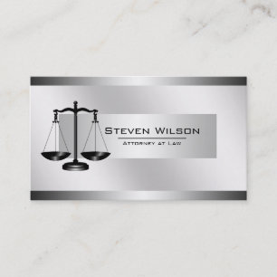 Attorney of Law White en Silver Steel Legal Scale Visitekaartje