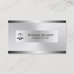 Attorney of Law White en Silver Steel Legal Scale Visitekaartje