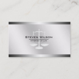 Attorney of Law White en Silver Steel Legal Scale Visitekaartje