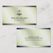 Attorney of Law White en Silver Steel Legal Scale Visitekaartje (Voorkant / Achterkant)