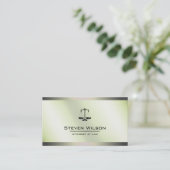 Attorney of Law White en Silver Steel Legal Scale Visitekaartje (Staand voorkant)