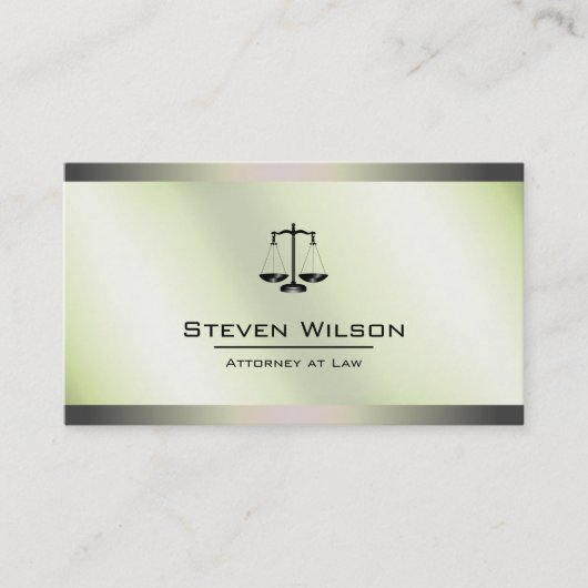 Attorney of Law White en Silver Steel Legal Scale Visitekaartje (Voorkant)