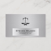 Attorney of Law White en Silver Steel Legal Scale Visitekaartje (Voorkant)