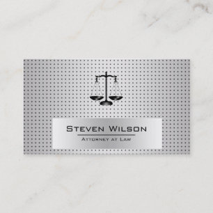 Attorney of Law White en Silver Steel Legal Scale Visitekaartje