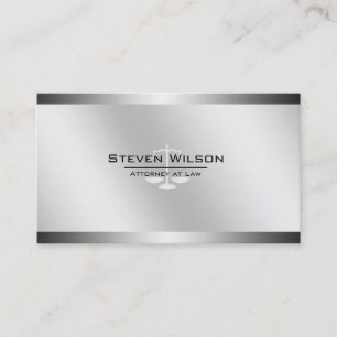 Attorney of Law White en Silver Steel Legal Scale Visitekaartje