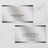 Attorney of Law White en Silver Steel Legal Scale Visitekaartje (Voorkant / Achterkant)