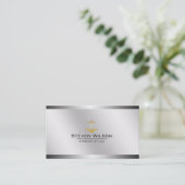 Attorney of Law White en Silver Steel Legal Scale Visitekaartje (Staand voorkant)