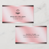Attorney of Law White en Silver Steel Legal Scale Visitekaartje (Voorkant / Achterkant)