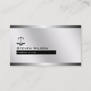 Attorney of Law White en Silver Steel Legal Scale Visitekaartje