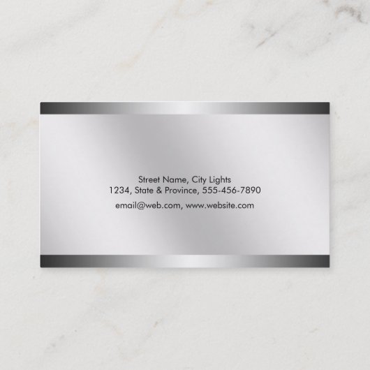 Attorney of Law White en Silver Steel Legal Scale Visitekaartje (Achterkant)