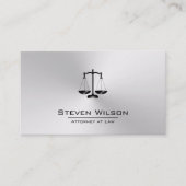 Attorney of Law White en Silver Steel Legal Scale Visitekaartje (Voorkant)