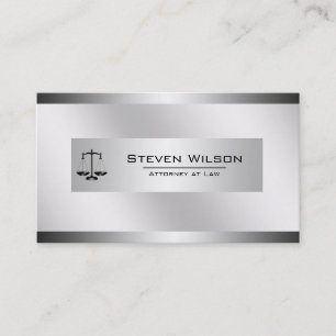 Attorney of Law White en Silver Steel Legal Scale Visitekaartje
