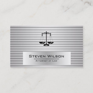 Attorney of Law White en Silver Steel Legal Scale Visitekaartje