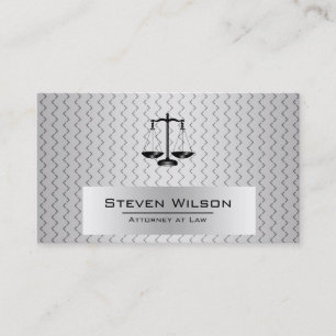 Attorney of Law White en Silver Steel Legal Scale Visitekaartje