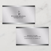 Attorney of Law White en Silver Steel Legal Scale Visitekaartje (Voorkant / Achterkant)