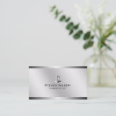 Attorney of Law White en Silver Steel Legal Scale Visitekaartje (Staand voorkant)