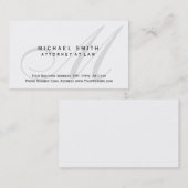 Attorney of Law White Gray Monogram Visitekaartje (Voorkant / Achterkant)
