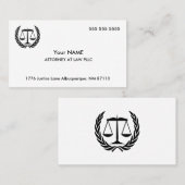 Attorney of Law White Visitekaartje (Voorkant / Achterkant)