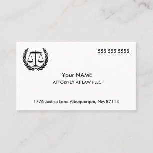 Attorney of Law White Visitekaartje