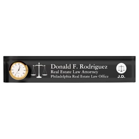 Attorney or Law Professional Unique Black Naambordje (Voorkant)