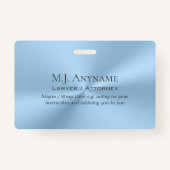 Attorney/Paralegal luxe ijsblauw met slogan Badge (Voorkant)