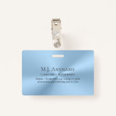 Attorney/Paralegal luxe ijsblauw met slogan Badge (Achterkant met clip)