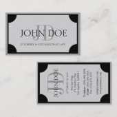 Attorney Platinum Monogram/Border Visitekaartje (Voorkant / Achterkant)