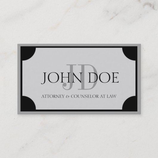 Attorney Platinum Monogram/Border Visitekaartje (Voorkant)