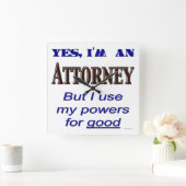 Attorney Powers Funny Kantoor Wall Clock Vierkante Klok (Huis)