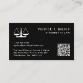Attorney Professional QR-code zwart Visitekaartje (Voorkant)