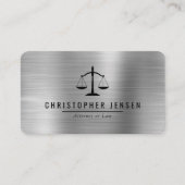 Attorney QR Code Black Scales Silver Rounded Visitekaartje (Voorkant)