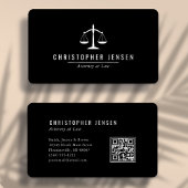 Attorney QR Code Black White Scales Simple Rounded Visitekaartje