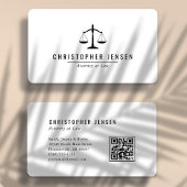 Attorney QR Code White Black Scales Simple Rounded Visitekaartje