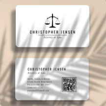 Attorney QR Code White Black Scales Simple Rounded