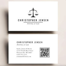Attorney QR Code White Black Scales Simple