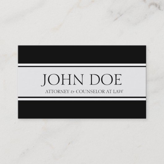 Attorney Ribbon Black Visitekaartje (Voorkant)
