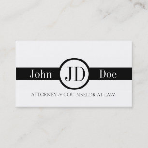Attorney Ribbon Round B/W Visitekaartje