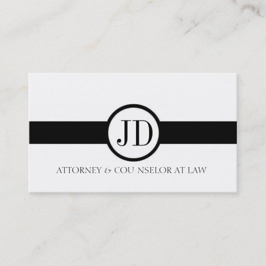 Attorney Ribbon Round Visitekaartje (Voorkant)