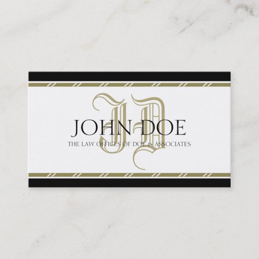 Attorney Roman Gold Monogram - AvailableLetterhead Visitekaartje (Voorkant)