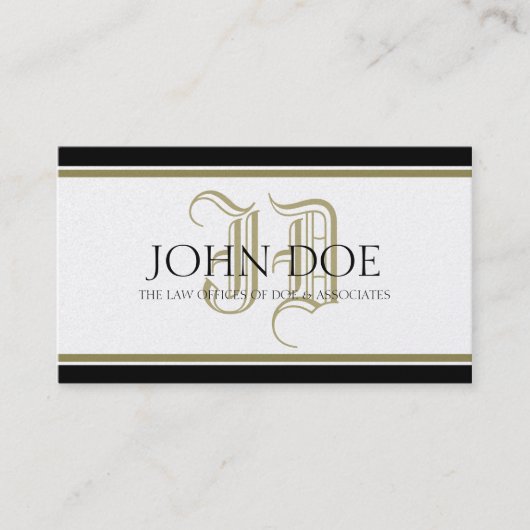 Attorney Roman Golden Monogram Visitekaartje (Voorkant)