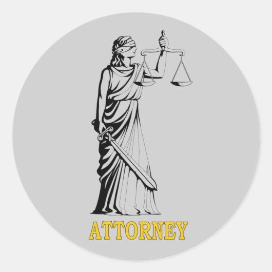 ATTORNEY RONDE STICKER (Voorkant)