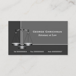 Attorney scale of justice visitekaartje