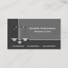 Attorney scale of justice visitekaartje
