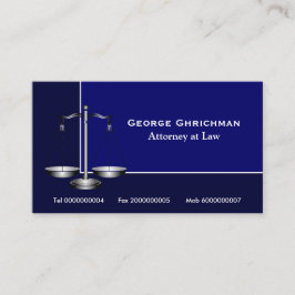 Attorney scale of justice visitekaartje