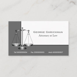 Attorney scale of justice visitekaartje